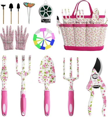 Produktbild von Gartenwerkzeug-Set 26-teilig, mit Tasche und Handschuhen, für Gartenarbeit