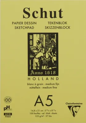 Produktbild von Clairefontaine 5x Skizzenblock A5 100 Blatt weiß telfeine Körnung SCH11805C