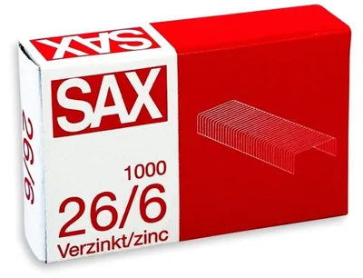 Produktbild von Sax Heftklammern - 26/6 - zinkbeschichtet