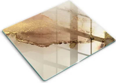 Produktbild von Abdeckung Glas - Küchenabdeckung - 60x52 cm - Abdeckplatte -Goldabstraktion