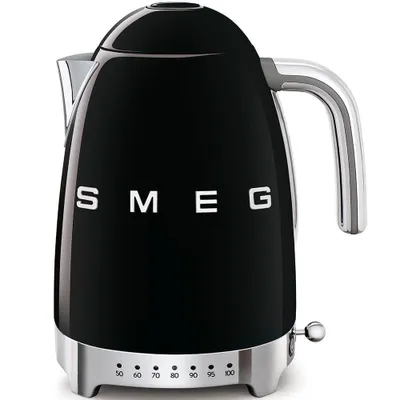 Produktbild von SMEG Wasserkocher mit Temperatureinstellung 50-100°C Edelstahl Kocher,2400W , 360°Basis elektrischer Wasser Kocher mit Temperatureinstellung Schwarz