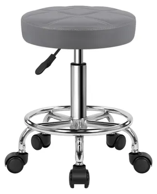 Imagen del producto de Omgoods - Silla de oficina con ruedas - Altura ajustable de 49 a 64 cm, color gris