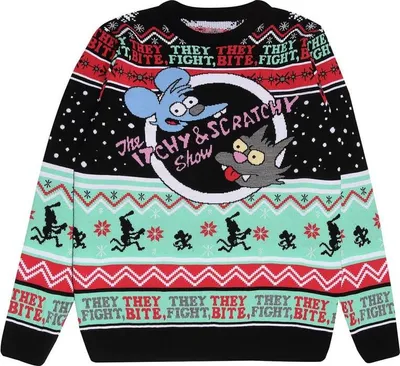 Produktbild von Die Simpsons Weihnachtspullover Herren Die Simpsons - Itchy & Scratchy multicolor XL