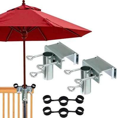 Produktbild von Famanu Parasolhalter Balkonleisten - Verstellbar und Platzsparend - Ø 25-38 mm - Maximalbreite 5 cm