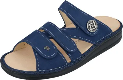 Produktbild von Finn Comfort Agueda, Damenschuhe, bequeme Pantolette, Atoll (Blau), Leder, NEU - Damenschuhe Pantolette /  Zehentrenner, Blau, leder (nubuk)