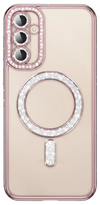 Immagine prodotto di Custodia Avizar in silicone trasparente e nero, con anello magnetico e strass, per Galaxy S26 Plus
