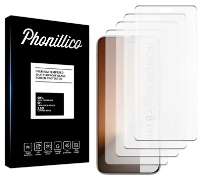Produktbild von Hartglas für Honor Magic 8 Pro [4 Stück] Displayschutzfolie Screen Protector Film Anti-Kratzer Glas Resistant Phonillico®