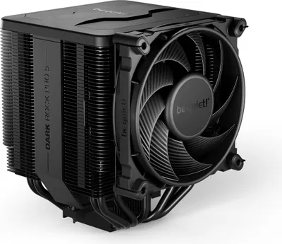 Produktbild von tichý vzduchový chladič Dark Rock Pro 5, mimoriadne vysoký chladiaci výkon, 7 vysoko výkonných tepelných trubíc, 2x ventilátory Silent Wings PWM, prakticky nepočuteľná prevádzka, prepínač rýchlosti, BK036