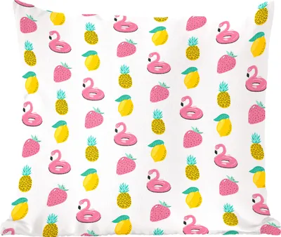 Produktbild von MuchoWow® Zierkissen Sofakissen Wohnzimmer Dekokissen 45x45 cm Sommer - Obst - Muster - Schlafpolster - Polster für das Sofa