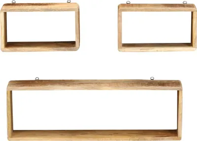 Immagine prodotto di Set Mensole Cubiche da Parete 3 pz in Legno Massello di Mango