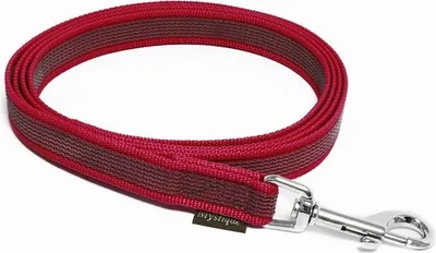 Produktbild von Mystique® Gummierte Leine 20mm ohne Handschlaufe Standard Karabiner weinrot 1m