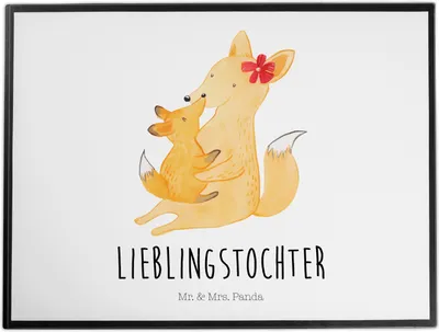 Produktbild von Mr. & Mrs. Panda tischpad Fuchs Mama - Weiß - Geschenk, Muttertag, Tochter, tischauflage, schreibtischunterlage, Schreibunterlage, schreibtischunterlagen, Schoß, Mutter