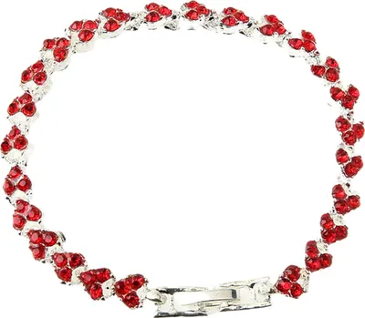 Produktbild von Damen-Armband,  schlicht, Kunstkristall, glänzend, Armreif, Schmuck, Accessoires, Geschenk-Rot