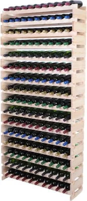 Produktbild von Weinregal VINOTECA FLEX PRO | HxBxT 219x103x28cm | 160 Flaschen auf 16 Ebenen | Massives Kiefernholz | Natur unbehandelt