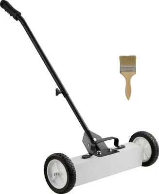 Image de SucceBuy Balayeuse magnétique de 18 po, 45 lb, balayeuse à gazon roulante pour gazon, allée et cour - Acier durable, rouge