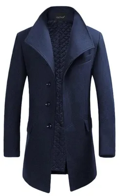 Produktbild von Warmer Trenchcoat für Herren, schmal geschnitten, gesteppt, blau