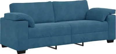 Produktbild von 3-Sitzer-Sofa Blau 220x77x82 cm Samt