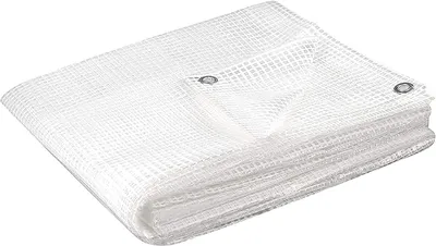 Netzplane transparent 3x4 m, 130 g/m², wasserdicht, mit Ösen