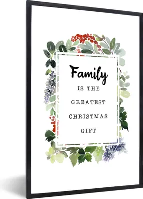 Produktbild von MuchoWow® Gerahmtes Poster Weihnachten - Zitat - Familie 60x90 cm - Poster mit Schwarzem Bilderrahmen Wandposter Rahmen Foto Bilder - Kunst