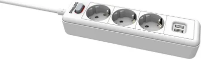 Immagine prodotto di Philips: ciabatta a 3 vie - SPN3032WA/10 - 230V - Bianco - con porte USB