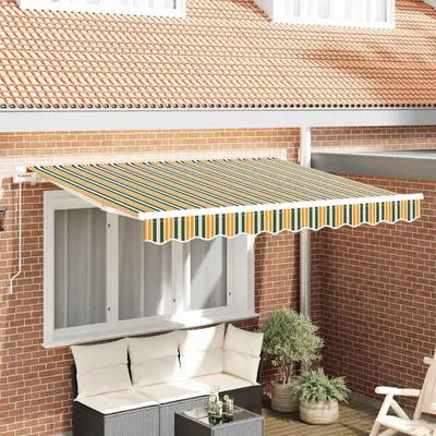 Obrázek produktu pro Maison Exclusive – náhradní látka na markýzu, zelená a žlutá, 3,5 x 2,5 m, polyester