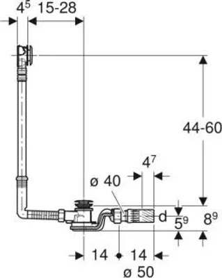 Produktbild von Geberit 150752216 BW-Ablauf, mit PushControl d52