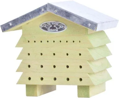 Produktbild von Famanu Insektenhotel für Wilde Bienen - Grünes Bienenhaus zum Hängen oder Aufstellen
