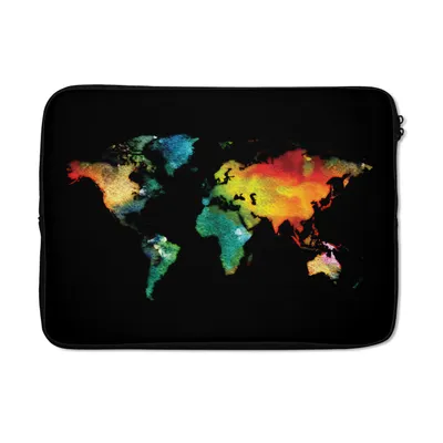 Produktbild von MuchoWow® Laptop Hülle 14 ZollWeltkarte - Wasserfarben Laptoptasche - Laptoptasche - Stoßsicher - Schutzhaube