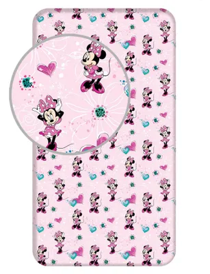 Productafbeelding van Minnie Mouse Hoeslaken roze Eenpersoons - 90 x 200 cm