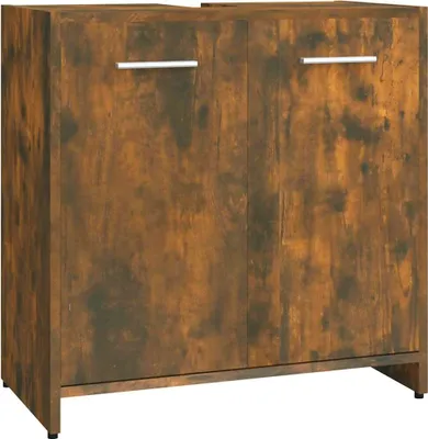 Obrázek produktu pro vidaXL Koupelnová skříňka Smoked Oak 60x33x60 cm Materiál dřeva