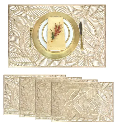Weihnachts-Tischset, 6 Stück, rund, PVC, waschbar, hitzebeständig
