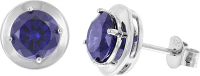 trendor 21326-06 Damen-Ohrringe 925 Silber Ohrstecker Zirkonia Tanzanitblau 1
