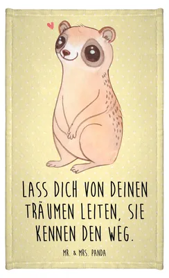 Produktbild von Mr. & Mrs. Panda Handtuch Plumplori Glücklich - Gelb Pastell - Geschenk, Lustige Sprüche, gästehandtuch klein, Glück, baumwolle, Niedlich, Gäste-WC, gäste wc