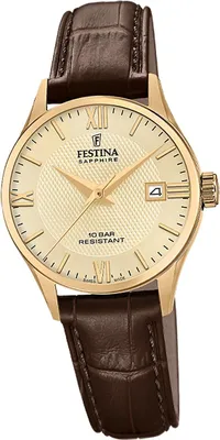 Produktbild von Festina Damenuhr Swiss Made Armbanduhr Leder braun D2UF20011/6