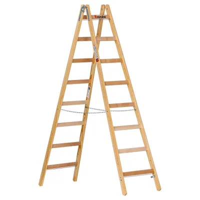 Produktbild von Euroline Holz Sprossenstehleiter 2x8 Sprossen