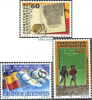 Produktbild von Briefmarken Liechtenstein 1994 Mi 1081-1083 (kompl.Ausg.) gestempelt Jahrestage