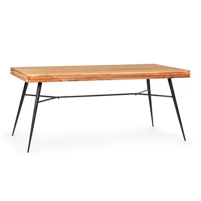 Zdjęcie produktu dla BesoaVantor, stół do jadalni, 175 x 78 x 90 cm, drewno akacjowe, żelazny stelaż