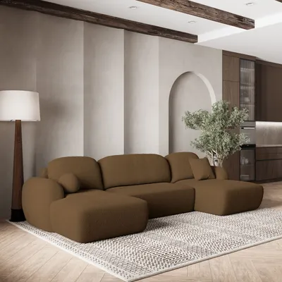 Immagine prodotto di Divano angolare SAVONA N di Masseno con funzione letto a U, divano con box letto, divano da salotto, divano, divano letto, set di divani - marrone, ORA O MAI PIÙ 56