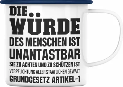 Produktbild von Trendation - Jura Geschenk Emaille Tasse mit Spruch für Jurist Juristin Geschenkideen Lustig Examen Staatsexamen (Blau)