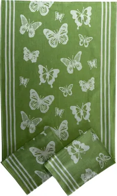 Obrázok produktu pre Extra savý uterák 50x70 cm Motýli zelený 3 ks