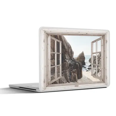 Produktbild von MuchoWow® Laptop Aufkleber Sticker Cover Aussicht - Strand - Meer 31x22.5 cm - Laptop-Deko