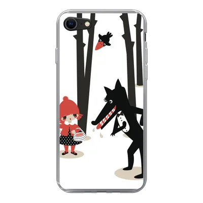 Produktbild von MuchoWow® Handyhülle Schutzhülle Hülle für iPhone 8 Rotkäppchen - Wolf - Wald Silikon Softcase Handy Hülle - Schutzhaube