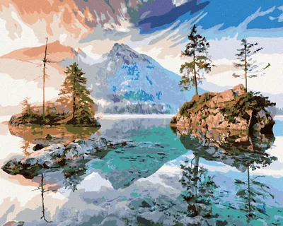 Zdjęcie produktu dla Zuty - Diamentowy obraz - JAZERO HINTERSEE W NIEMCZECH, 40x50 cm, bez ramy i bez płótna off