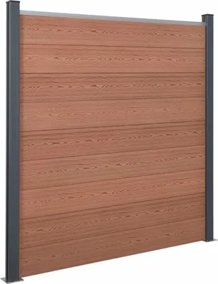 Produktbild von "WINTER SALE" Zaunelement-Set Braun 872x186 cm WPC - Metallzäune NEU5731701