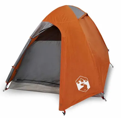 Produktbild von vidaXL Kuppel-Campingzelt 2 Personen Grau und Orange Wasserdicht