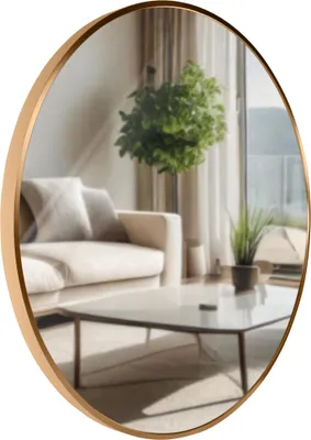 Produktbild von CLP Wandspiegel Elsie rund in 4 Größen, für Wohnzimmer, Schlafzimmer oder Bad gold matt Größe L
