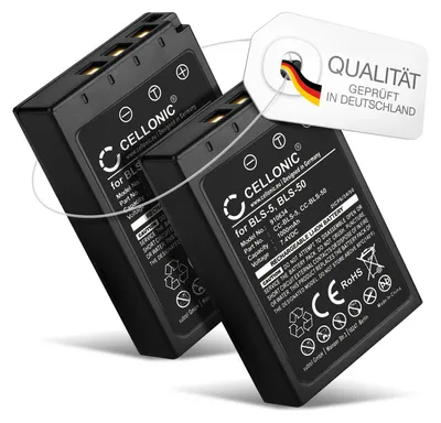 Produktbild von CELLONIC 2x Akku kompatibel mit Olympus E-450, E‑P3, E-P7, Pen E-P3, BLS-5