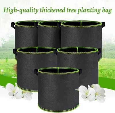 Produktbild von Famanu Pflanztasche aus Vliesstoff – 30 Liter – Mit Griffen – Atmungsaktiv – Geeignet für Kartoffeln, Tomaten und Erdbeeren