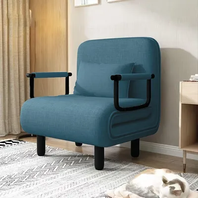 Immagine prodotto di Poltrona reclinabile - Sedia a letto - Divano letto - Poltrona trasformabile in letto - Letto pieghevole - Cuscino in memory foam - Braccioli in metallo