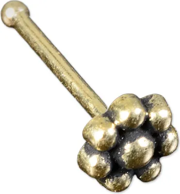 Produktbild von viva-adorno 0,8mm Nasen Stecker Nasenpiercing Messing Vintage Antik Style Blume Blüte verschiedene Desgins Z493.D4